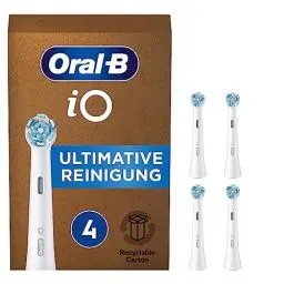 Produktbild: Oral-B iO Ultimative Reinigung Aufsteckbürsten für elektrische Zahnbürste, 4 Stück, ultimative Zahnreinigung mit iO Technologie, briefkastenfähige Verpackung, Valentinstag Geschenk für Sie/Ihn