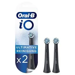 Produktbild: Oral-B iO Ultimative Reinigung Aufsteckbürsten für elektrische Zahnbürste, 2 Stück, Zahnreinigung mit iO Technologie, Zahnbürstenaufsatz für Oral-B Zahnbürsten, schwarz