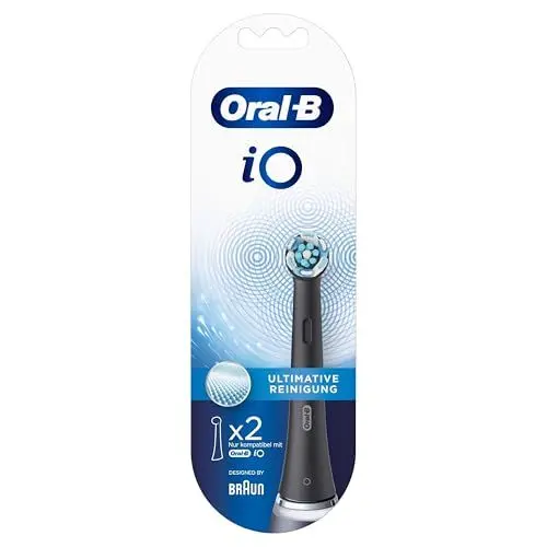 Produktbild: Oral-B iO Ultimative Reinigung Aufsteckbürsten für elektrische Zahnbürste, 2 Stück, ultimative Zahnreinigung mit iO Technologie, Zahnbürstenaufsatz für Oral-B Zahnbürsten, schwarz