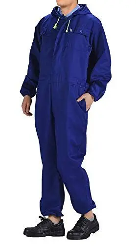 Produktbild: Oralidera Herren Baumwolle Arbeitsoverall mit Kapuze Maleroverall mit vielen Taschen Mechanisch Handwerker Jumpsuit Arbeitskleidung