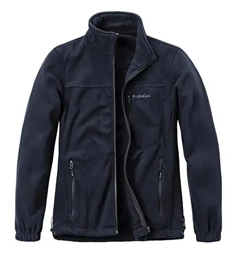 Produktbild: Oralidera Herren Full-Zip Polar Fleece Jacke Leichte Arbeit Freizeit Fleece Sport Casual Tops Outdoor Warm Langarm Fleece Gefütterte Jacke Mantel, blau, S
