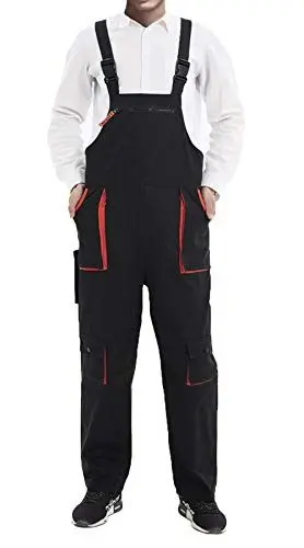 Produktbild: Oralidera Herren Qualität Latzhosen Arbeitskleidung Arbeitshose mit Multifunktionalen Taschen Robuste Arbeits-Latzhose, Schwarz, L