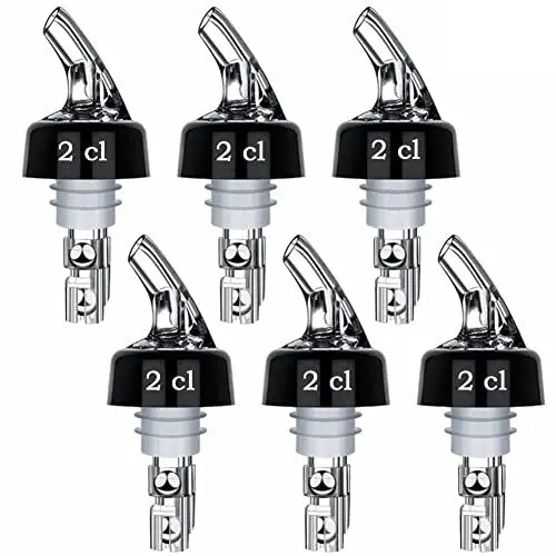 Produktbild: OrangeClub 6 Stück 2 cl Flaschenausgießer dosierhilfe Bottle Pour Spouts Shot Pourers Dispenser for Wine Cocktail Home Bar Getränke Wein Cocktailspender