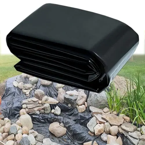 Produktbild: ORANGES Teichfolie,1X3.0m 5X8m 9X11m 13X15m 15X15m Stärken 0.12 Mm Schwerlast HDPE Teichplane,Teichmembran Für Brunnen,Wasserfall,Bachläufe Folie(Size:12X15m)