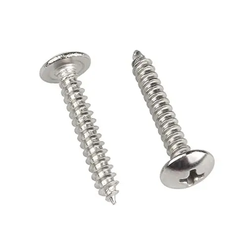 Produktbild: ORANXIN M4 x 10mm 40 Stk Runder Kopf Holzschrauben 304 Edelstahl Kreuzschlitz Mushroom Selbstbohrende Selbstschneidend Schrauben