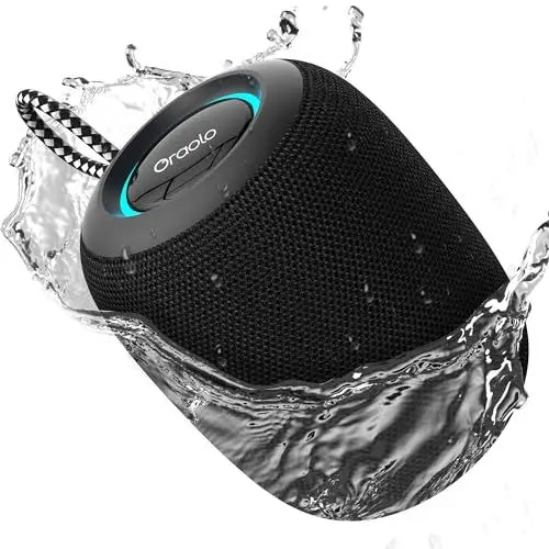 Produktbild: oraolo Tragbarer Bluetooth-Lautsprecher, 15W Lautsprecher, Leistungsstark, Wasserdicht IPX7, Bluetooth 5.3, extra aktiver Bass, Freisprecheinrichtung für Zuhause, Outdoor, Dusche