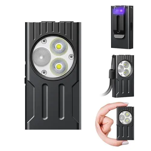Produktbild: Orbecco EDC Taschenlampe, Wiederaufladbar Taschenlampen für 80 Stunden, IPX6 Wasserdicht Magnetisch Taschenlampe mit Fallschutz, Taschenlampen Hohe Lumen für Außen Abenteuer, Camping, Wandern