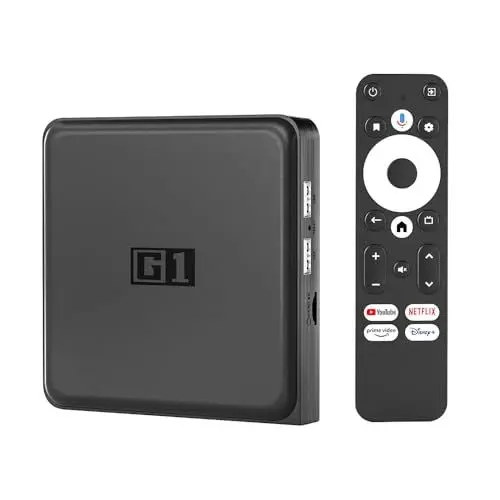Produktbild: Android TV Box G1 4K HDR Smart Streaming Player 4GB RAM WLAN/WiFi 6 LAN USB | Chromecast | Netflix | Prime Video | Disney+