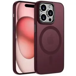Produktbild: ORDA Magnetisch Hülle für iPhone 15 Pro 6,1 Zoll Kompatibel mit MagSafe,für iPhone 15 Pro Case Durchscheinende Matt Handyhülle für iPhone 15 Pro Rückseite Dünn Stoßfest Schutzhülle Pflaume