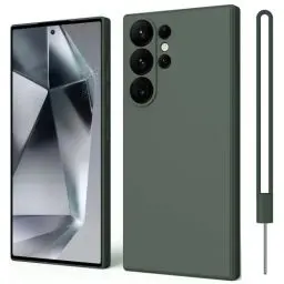 Produktbild: ORDA für Samsung Galaxy S24 Ultra Hülle Silikon Case, Handyhülle für Samsung S24 Ultra 5G Dünn Straight Edge, Kratzfeste Hülle Kompatibel mit Galaxy S24 Ultra Cover Dunkel Grün