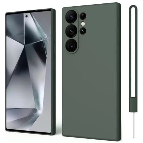 Produktbild: ORDA für Samsung Galaxy S24 Ultra Hülle Silikon Case, Handyhülle für Samsung S24 Ultra 5G Dünn Straight Edge, Kratzfeste Hülle Kompatibel mit Galaxy S24 Ultra Cover Dunkel Grün