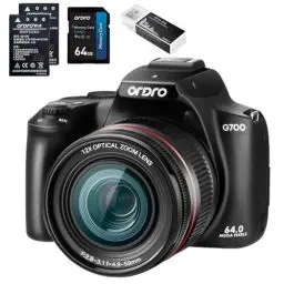 Produktbild: ORDRO G700 4K Ultra HD-Digitalkamera mit optischem Zoom, 64 MP, 3,0-Zoll-Klappbildschirm, AF-Autofokus + MF-Kamera mit manuellem Fokus für Fotografie, Kamera für Vlogging