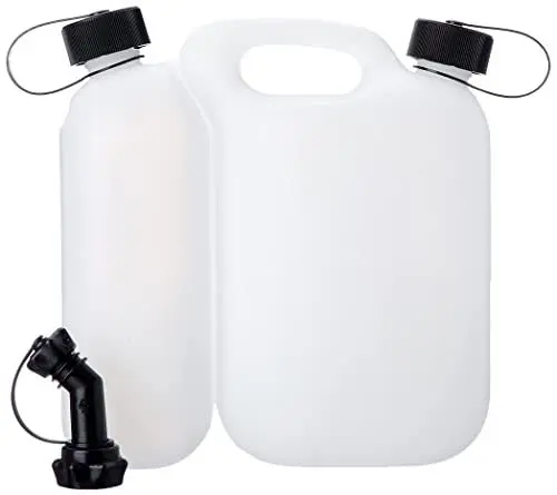 Produktbild: Oregon Economic Combi-Can, 5 + 3 Liter, Doppelkanister für Kraftstoff und Kettenöl, mit Mess-Skala und Sicherheitsverschluss, Transparent/Weiß (562408)