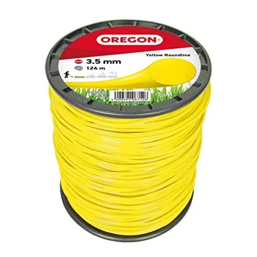 Produktbild: Oregon Gelber Mähfaden mit rundem Querschnitt, für Rasentrimmer und Freischneider, professionelles Nylon, passend für die meisten Trimmer, 3.5 mm x 124 m (69-377-Y)