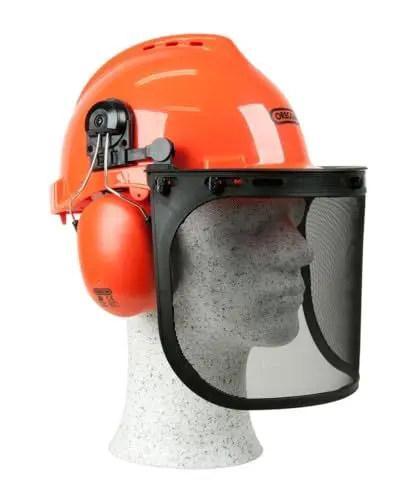 Produktbild: Oregon Yukon Kettensägen-Sicherheitshelm mit Gehörschutz und Netzvisier (562412), Orange