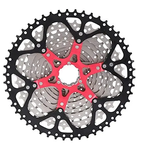 Produktbild: Oreilet Fahrrad-Kassette, vernickelt und verchromt Fahrrad-Freilauf-Kettenrad verschleißfest robust für Fahrradersatz(12S 11-50T Silber schwarz)