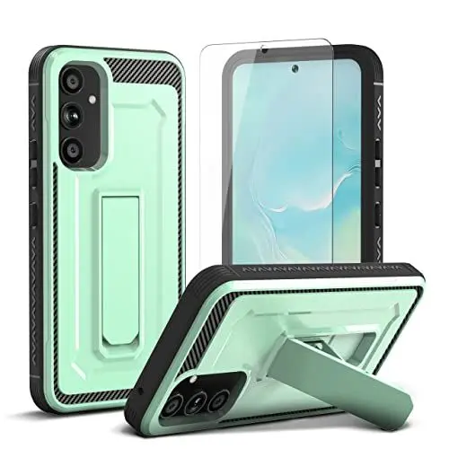Produktbild: ORETECH Samsung Galaxy A54 5G Hülle Mit Ständer Und Schutzfolie - Stoßfest Kratzfest Schutzhülle Ganzkörperschutz Handyhülle, Grün