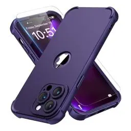 Produktbild: ORETECH für iPhone 14 Pro Max Hülle, mit 2 Stück Schutzfolie, 360 Grad Ganzkörper Stoßfest Kratzfest Silikon Handyhülle für iPhone 14 Pro Max 6,7 Zoll, Roségold