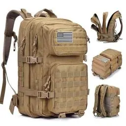Produktbild: Oreunik Militär Rucksack Herren,45L Wasserdicht Taktischer Bundeswehr Rucksack Molle Rucksäcke Survival Backpack für Wandern im Freien Trekking Camping Wandern Angel Reise Arbeit (Khaki)