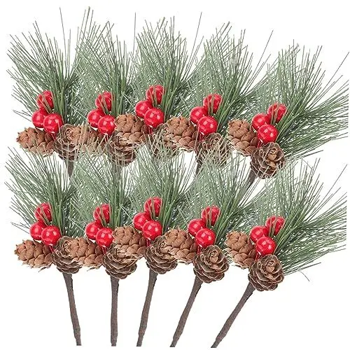 Produktbild: ORFOFE Simulation Blume Kiefer 10 Stücke Weihnachten Baum Dekorationen Für Desktop Schmuck