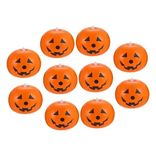 Produktbild: ORFOFE Kürbis Lichter 10 Stücke Latex Halloween Ballons Kürbis Form Für Horror Party Familie