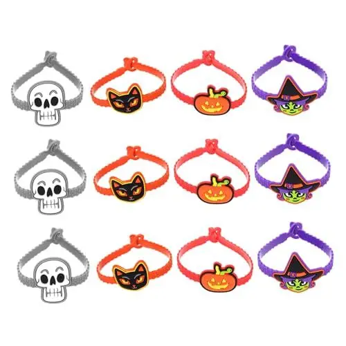 Produktbild: ORFOFE Halloween Snap Bands 12 Stück Kinder Cartoon Armbänder Armband Bequem Für Halloween Party