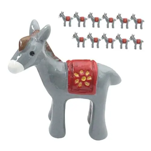 Produktbild: ORFOFE 12 Stücke Esel Miniatur Spielzeug Weihnachten Esel Harz Mini Tier Figur