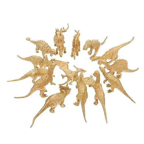 Produktbild: ORFOFE 14St goldenes Dinosauriermodell Cupcake-Ornamente kinder spielset Zoa dino figuren dino set spielzeug spielzeuge Miniatur-Dinosaurier-Modelle künstliche Dinosaurier Plastik