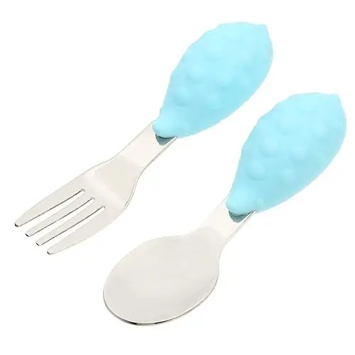 Produktbild: ORFOFE Nicht Für Babys Geeignetes Löffel- Und -set Aus Silikon Edelstahl Kleinkindergeschirr Sicheres Essbesteck Design