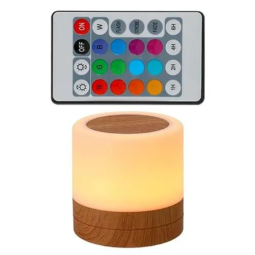 Produktbild: ORFOFE Nachtlampe Mit Holzmaserung Dimmbares -nachttischlicht Tragbares Aufladbares Nachtlicht Für Das Schlafzimmer Zu Hause Für Jungen Und Mädchen