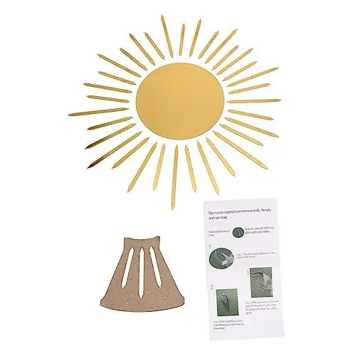 Produktbild: ORFOFE Decor Fashion Spiegel Wandaufkleber Kreativer Wandaufkleber 15cm Durchmesser 3D Aufkleber Für Wohnkultur Aufkleber Wandspiegel Aufkleber Golden 1pc