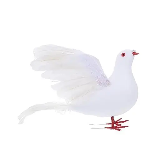 Produktbild: ORFOFE 1stk Simulierte Friedenstaube Künstliche Vögel Zum Basteln Hochzeit Taube Künstliche Vögel Zur Dekoration Künstliche Tauben Gefälschtes Vogeldekor Außen Mini- Feder Weiß