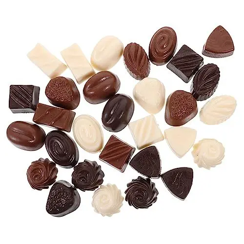 Produktbild: ORFOFE 30 Stück Multifunktions-Schokoladenmodell Multifunktionale Gefälschte Schokolade Simuliertes Schokoladenmodell Puppenhaus-Ornamente PVC-Simulierte Schokolade