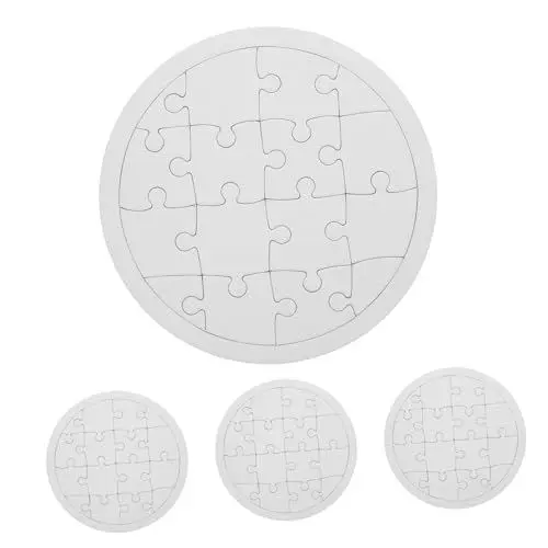 Produktbild: ORFOFE 4 Blätter Malpuzzle Für Kinder Leere Rätsel Leeres Puzzle Zeichnen Leere Puzzles Selber Machen DIY & Handwerk Puzzles Für Kinder Zeichnen Von Puzzle-Handwerk Spielzeug Weiß Papier