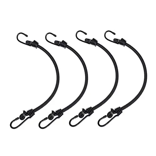Produktbild: ORFOFE 4er-Pack elastische Seile Haken Fahrradträgergurte Campingzelte Gepäckbefestigung 16 Zoll Polyester