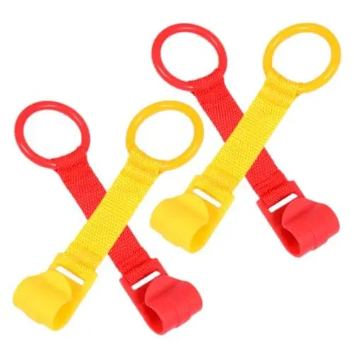 Produktbild: ORFOFE Autobett Kinder 4 Laufgitter-handzugring Behälter Tore Einziehbar Spielzeuge Neugeborenes Haustier -Pull-up-Ringe Ringe Hochziehen Bodensitz Für Babys Spielen Kunststoff