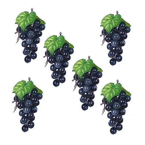 Produktbild: ORFOFE 6st Künstliche Weintraube Obst Künstlicher Traubenanhänger Nachahmung Von Traubenornamenten Mattierte Trauben Leiterband Für Jalousien Simulierte Fälschung Traube Anzeigen Sport