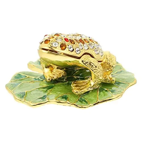 Produktbild: ORFOFE Box Dekorationen Kristall: Badezimmer Metall Geschenke Antike Halskette Strass Armband Handbemalt Handwerk Lotus Bejeweled Shop Tierschmuck Aufklappbare Sachen für Frösche Ringe