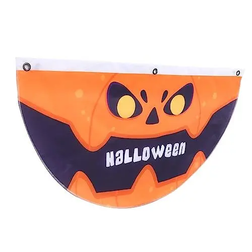 Produktbild: ORFOFE Hängende Flagge Banner für Halloween Half Fan Bunting Herbst Polyester Stoff Outdoor Dekoration