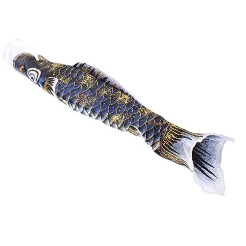 Produktbild: ORFOFE Elegante 50 Cm Vergoldete Japanische Karpfen-windsackflagge Für Den Außenbereich Dekorativer Windsack Für Den Hof