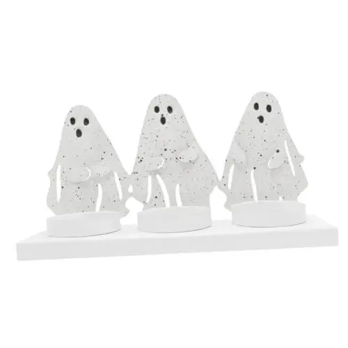 Produktbild: ORFOFE Vintage Eisen Geister Kerzenhalter Ergänzung Zu Ihrer Halloween- -Kollektion