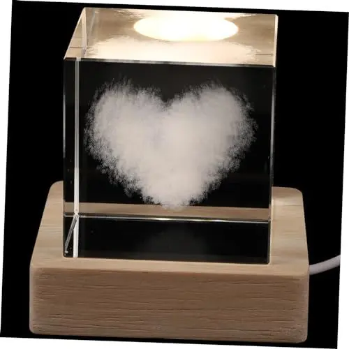 Produktbild: ORFOFE Kristallwürfellampe Schlafzimmer Nachtlicht Romantische Nachtlampe Dekorationslicht Nachtlicht Holz Zimmer Beleuchtung
