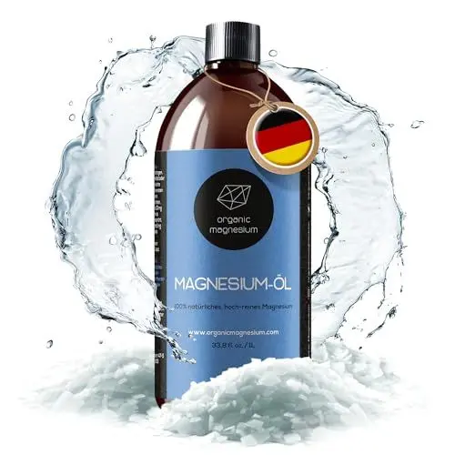 Produktbild: Ultra Pur MagnesiumÖl - 1000ml | 100% Natürlich Reines Zechstein Öl von Organic Magnesium | Perfekt für Sport & Muskel entspannung | Flüssig Oil Konzentrat