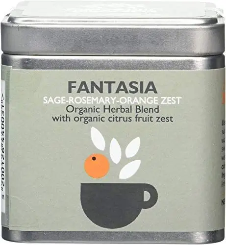 Produktbild: Organic Islands Fantasia Griechische Bio Teemischung mit Salbei, Rosmarin und Orangenschale von Naxos, Griechenland in Metallbox, 2er Pack x 28,35 g (Ingesamt: 56,7 g)
