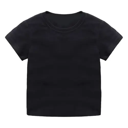 Produktbild: Organic Soft Pack Kurzarm Rundhals-T-Shirt für Jungen Mädchen | Klassische Passform Basic Kleinkinder Kinder Oberteil (Black, 3-4 Years)