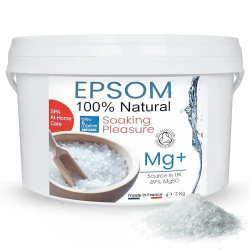 Produktbild: ORGANISCHER Bittersalz ● Epsom Salz Baden Soaking Pleasure ● Apothekenqualität für Ihre Gesundheit Badesalz Magnesiumsulfat Epsom Salt Food grade Magnesium pure 7 kg