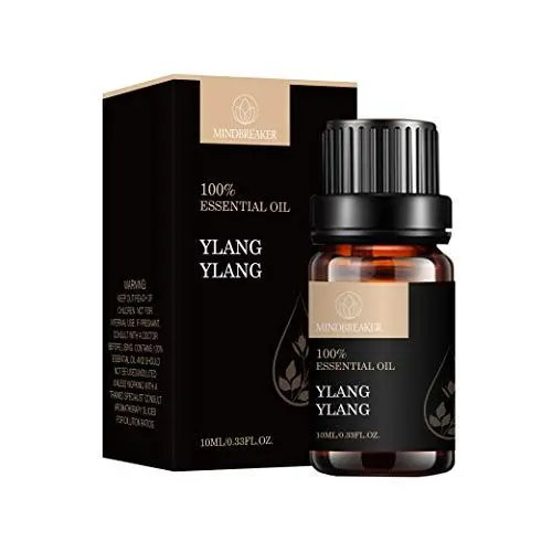 Produktbild: Organisches ätherisches Öl, duftende Öle mit organischer Aromatherapie 100% reine therapeutische ätherische Öle von höchster Qualität (10 ml) 0,33 oz für Diffusor und Luftbefeuchter (Ylang Ylang)