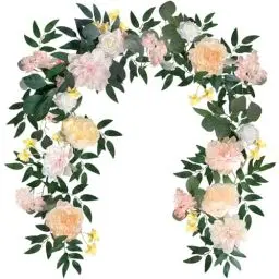 Produktbild: OrgMemory Eukalyptus Girlande Deko, 180cm, Künstliche Blumengirlanden, Blumengirlande Tischdeko, Hochzeit Blumen für Hochzeit Dekoration Haus Tisch Läufer Mantel Dekoration (Rosa)