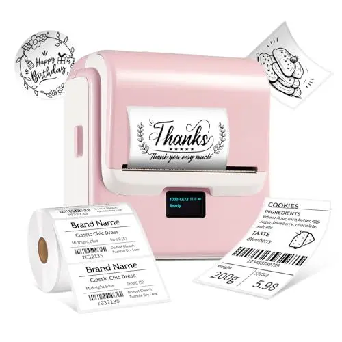 Produktbild: ORGSTA T003 etikettendrucker selbstklebend etikettiergerät Bluetooth & USB 2200 mAh etikettiermaschinen 50 mm/s beschriftungsgerät ettikettiergeraet 20 mm-80 mmlabel Printer Sticker Maker