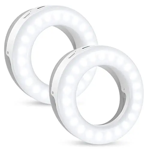 Produktbild: ORIA Selfie Licht, Selfie Ring Licht Handy, 40 LED Ringlicht mit 3 Stuff Helligkeit, 2 STK Handy Ringleuchte, USB Wiederaufladbar Selfie Ring Licht, für Handy, Tablet, Fotos - 2PCS